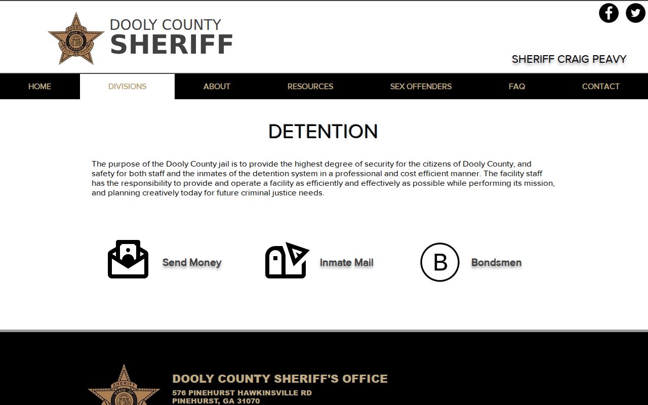 Dooly County detention information for arrest warrant and bond questions