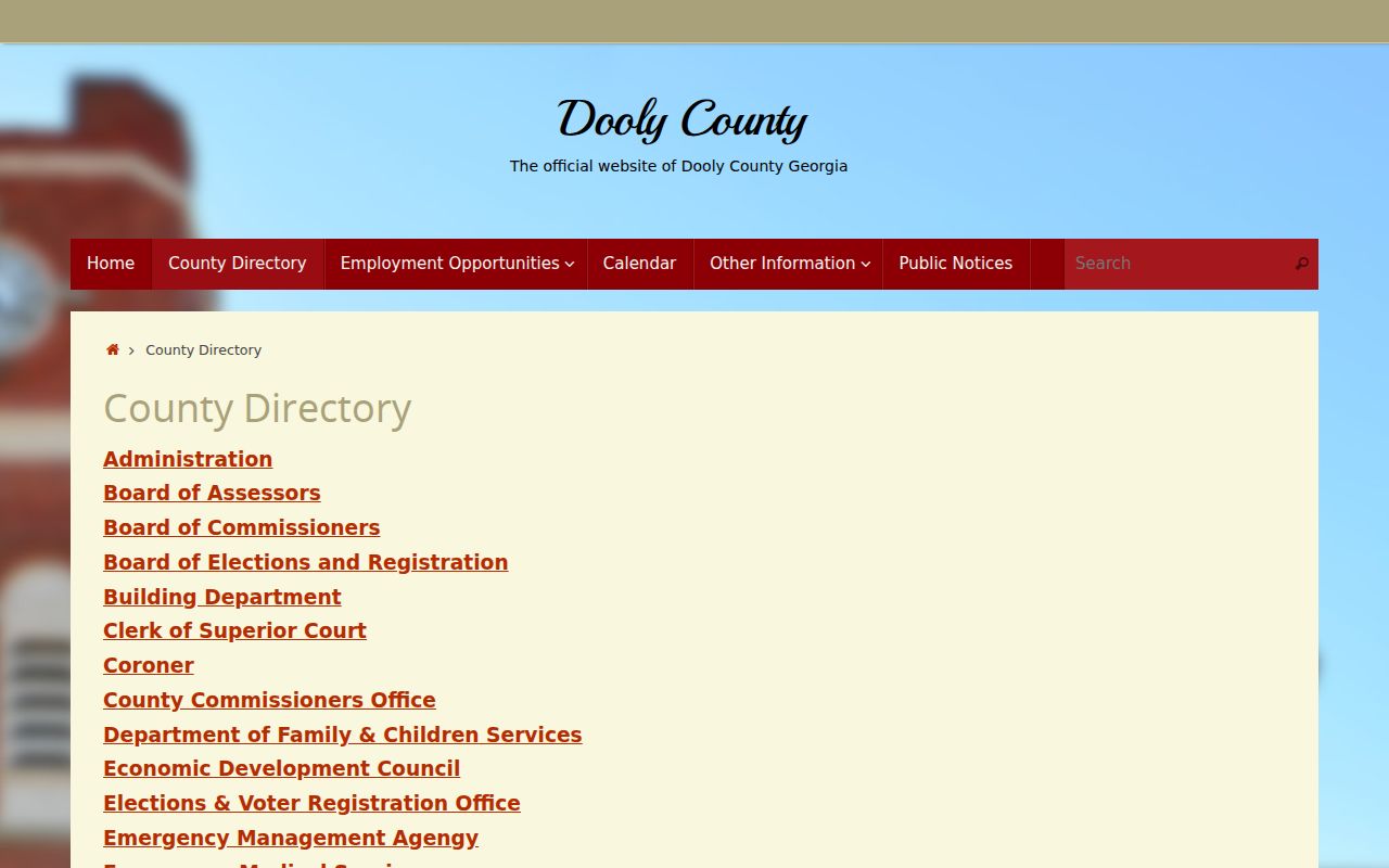 Dooly County court directory for warrant records