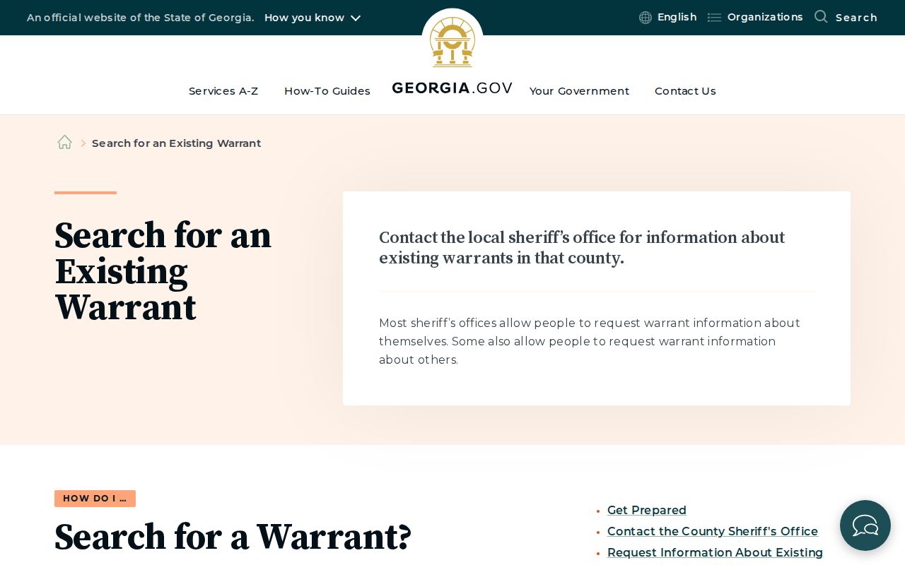 Georgia guidance for a Dooly County warrant check